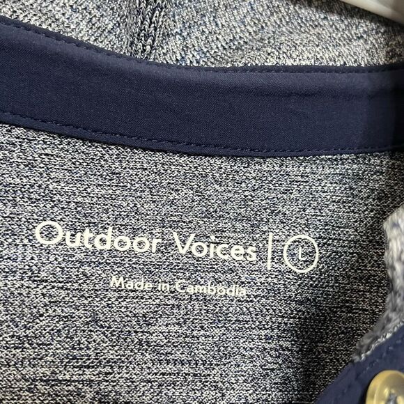Outdoor Voices Players Polo Shirt Blue Mesh Activewear Women’s Size Large - Picture 10 of 12